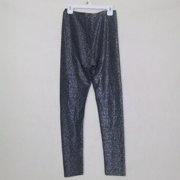 Forever 21 High Rise Sparkle Leggings Size Medium in Metallic Silver - Picture 2 of 9